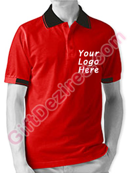 Designer Red and Black Color T Shirts With Logo
